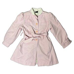 Vtg Tailored by Rothschild Kids Sz 4 Blush Pink Collared Trench Jacket (1550)